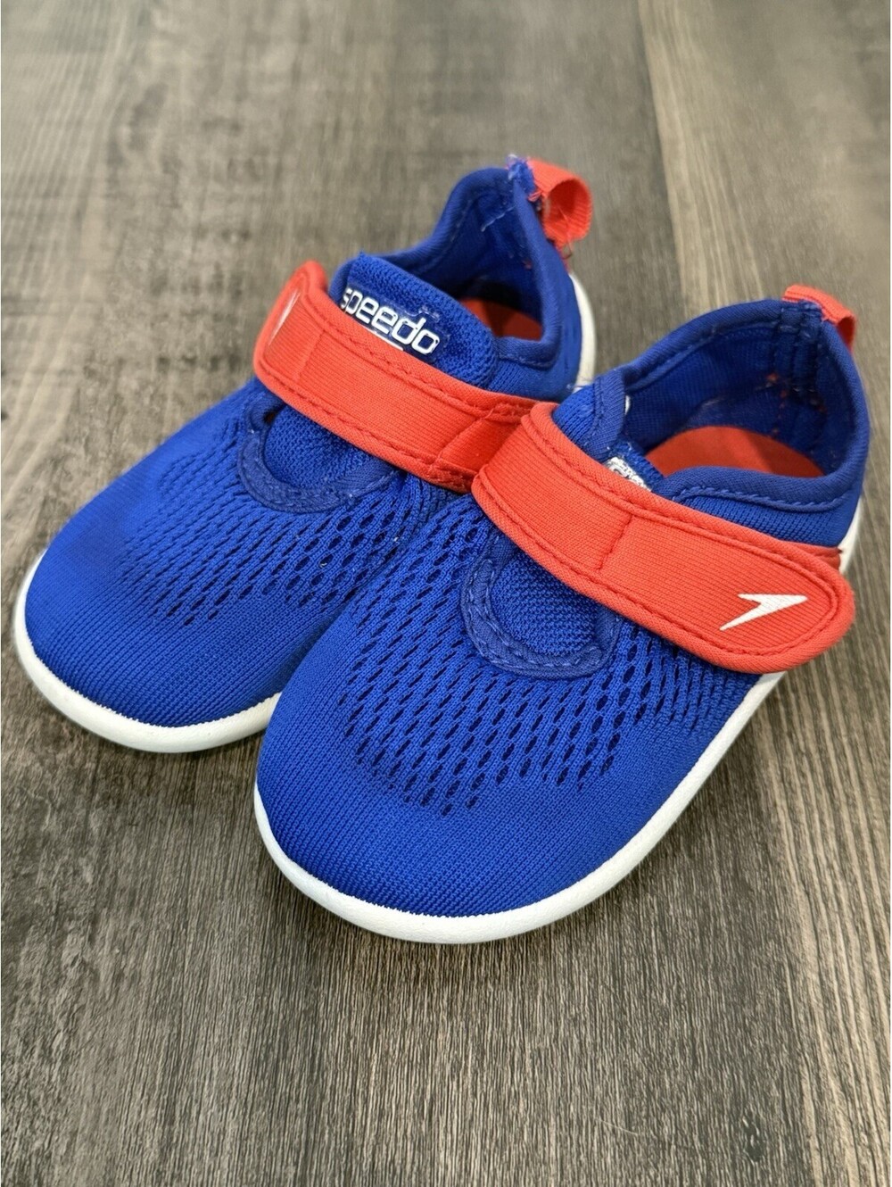 Speedo Boys' Size Small 5-6 Shore Explore Navy Blue & Red Swim Water Shoes